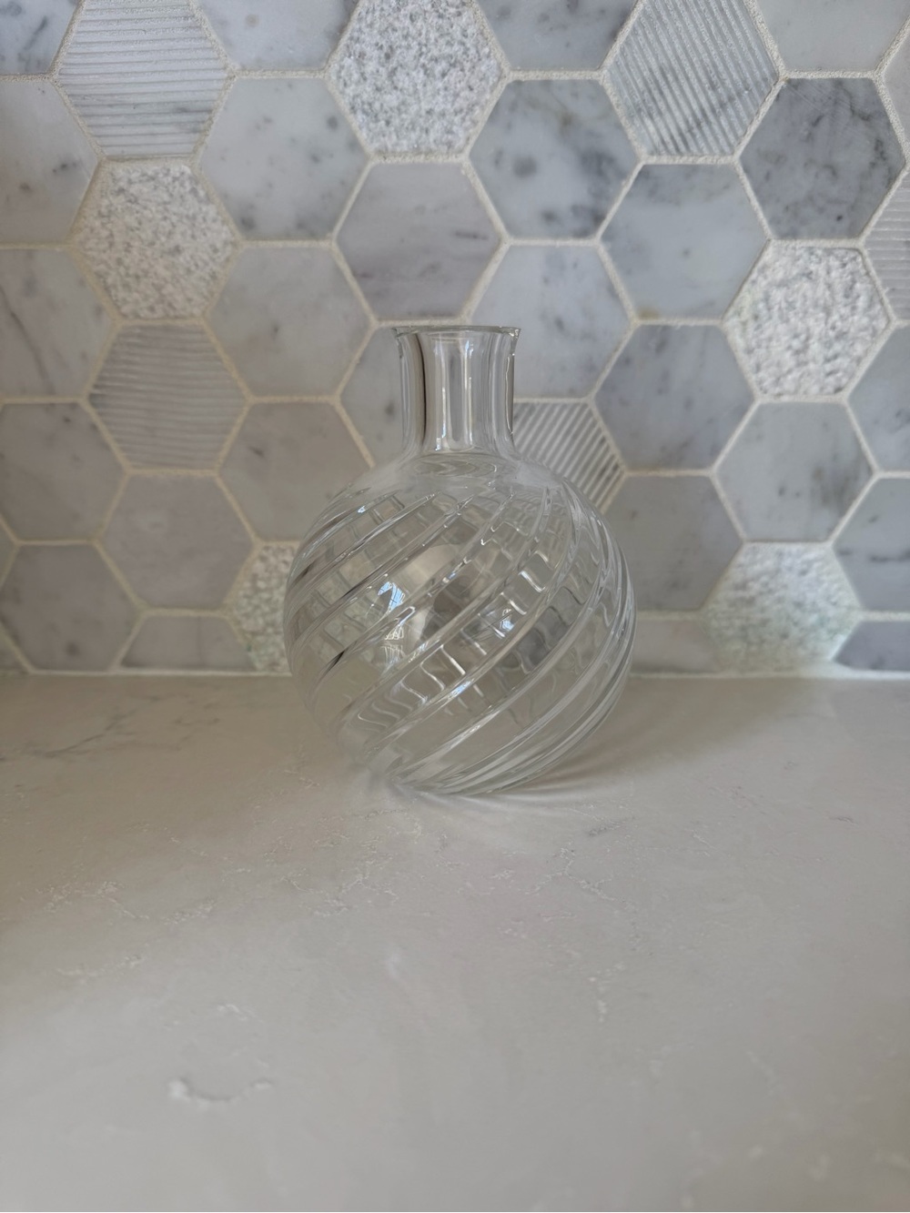Baccarat Clear Spiral Globe Bud Vase